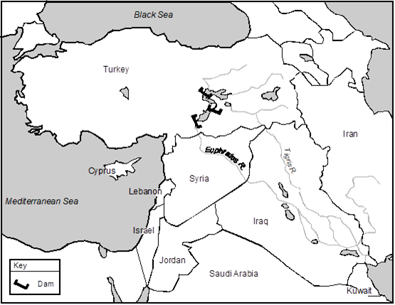 Euphrates River Map.